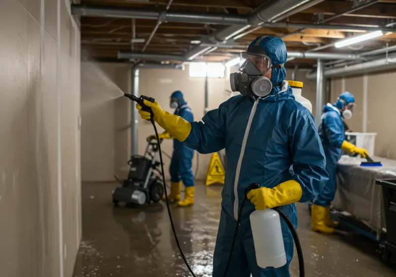 Basement Sanitization and Antimicrobial Treatment process in High Point, NC