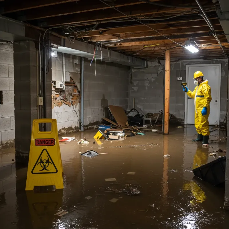 Flooded Basement Electrical Hazard in High Point, NC Property