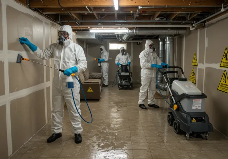 Basement Moisture Removal and Structural Drying process in High Point, NC